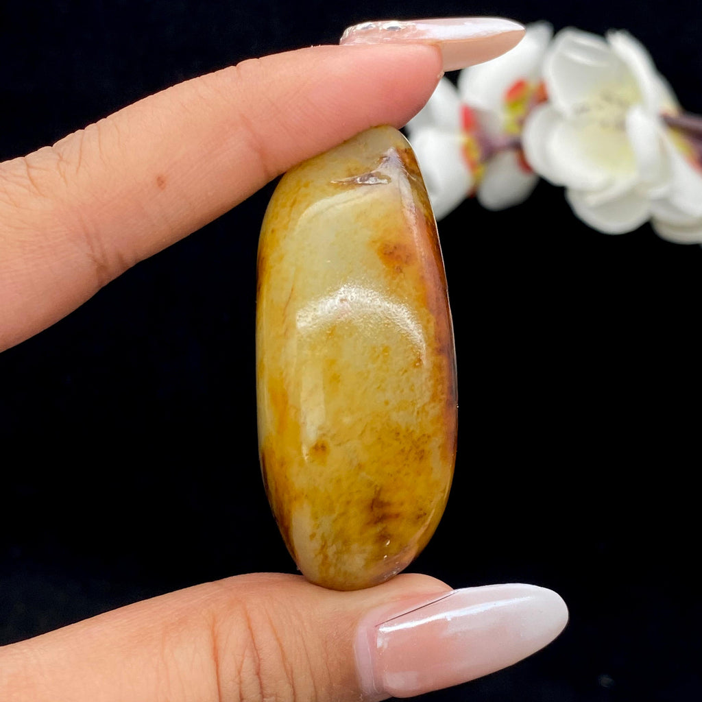 和田玉红皮籽料手把件（66g）