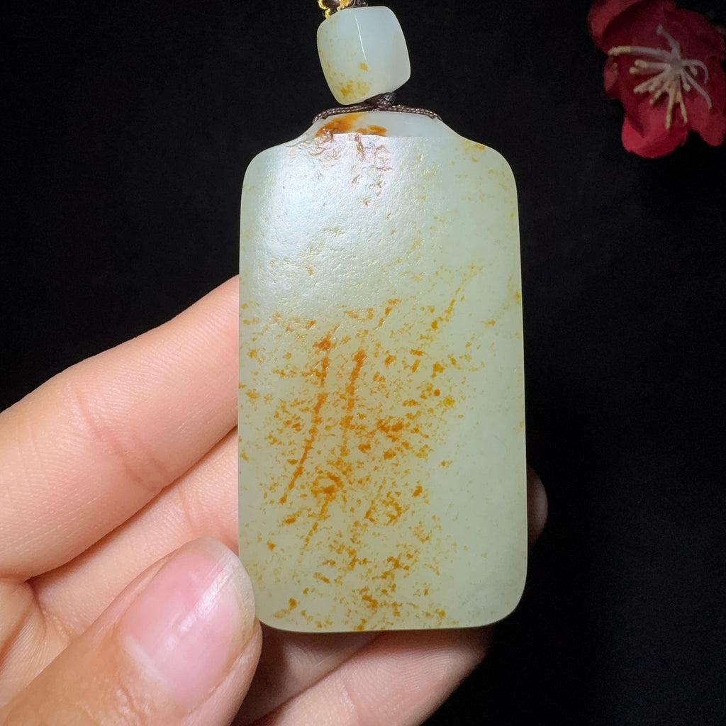 秒杀和田玉籽料平安无事牌（60.7g）