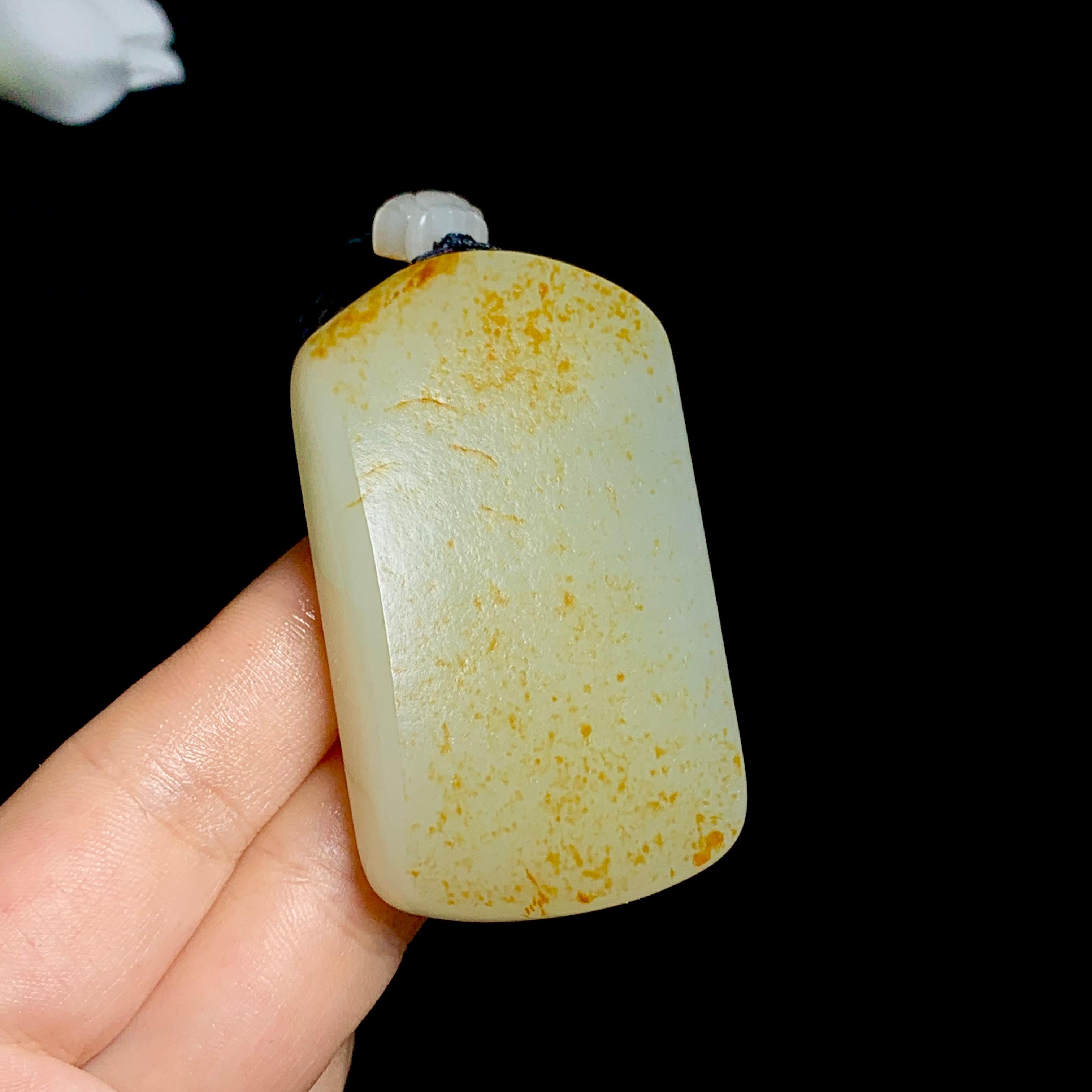 精品和田籽料洒金皮无事牌（69.0g）