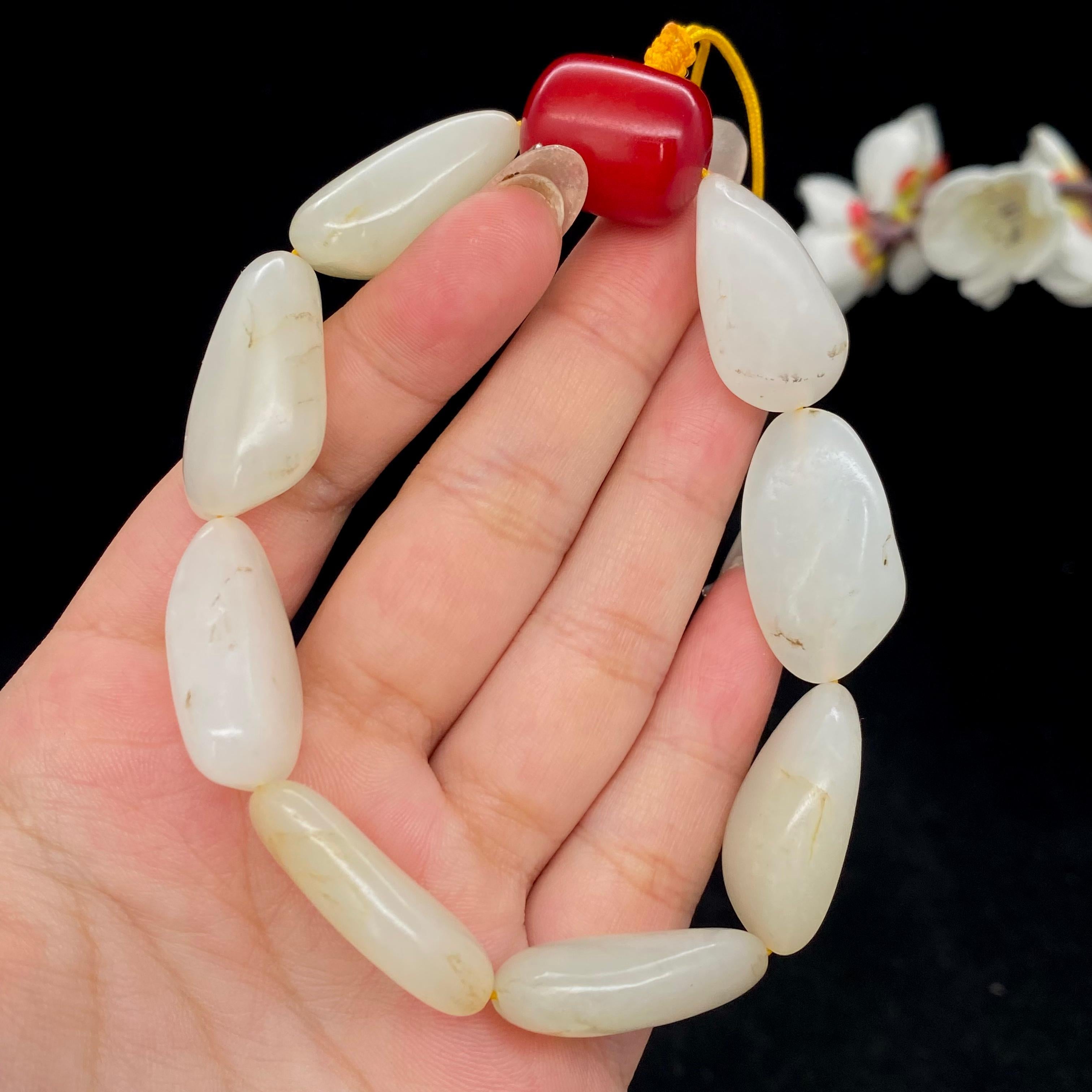 和田玉-白玉籽料【精品手串】（54.1g）