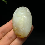 高品质和田糖白玉佛公挂件（41.7g）