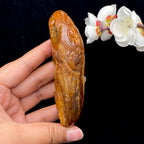 和田玉黄沁皮籽料【财神】手把件（203.7g）