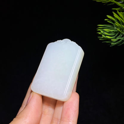 和田玉白玉平安无事牌（36.9g）