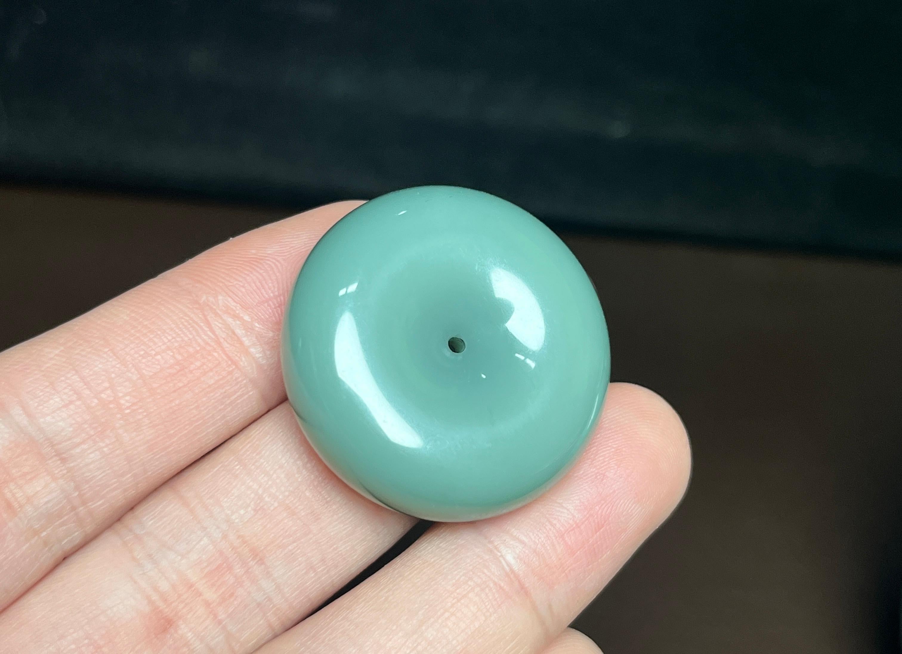 和田玉沙枣青平安扣挂件（26.2g）