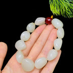 和田玉洒金皮白肉籽料手串（63.0g）