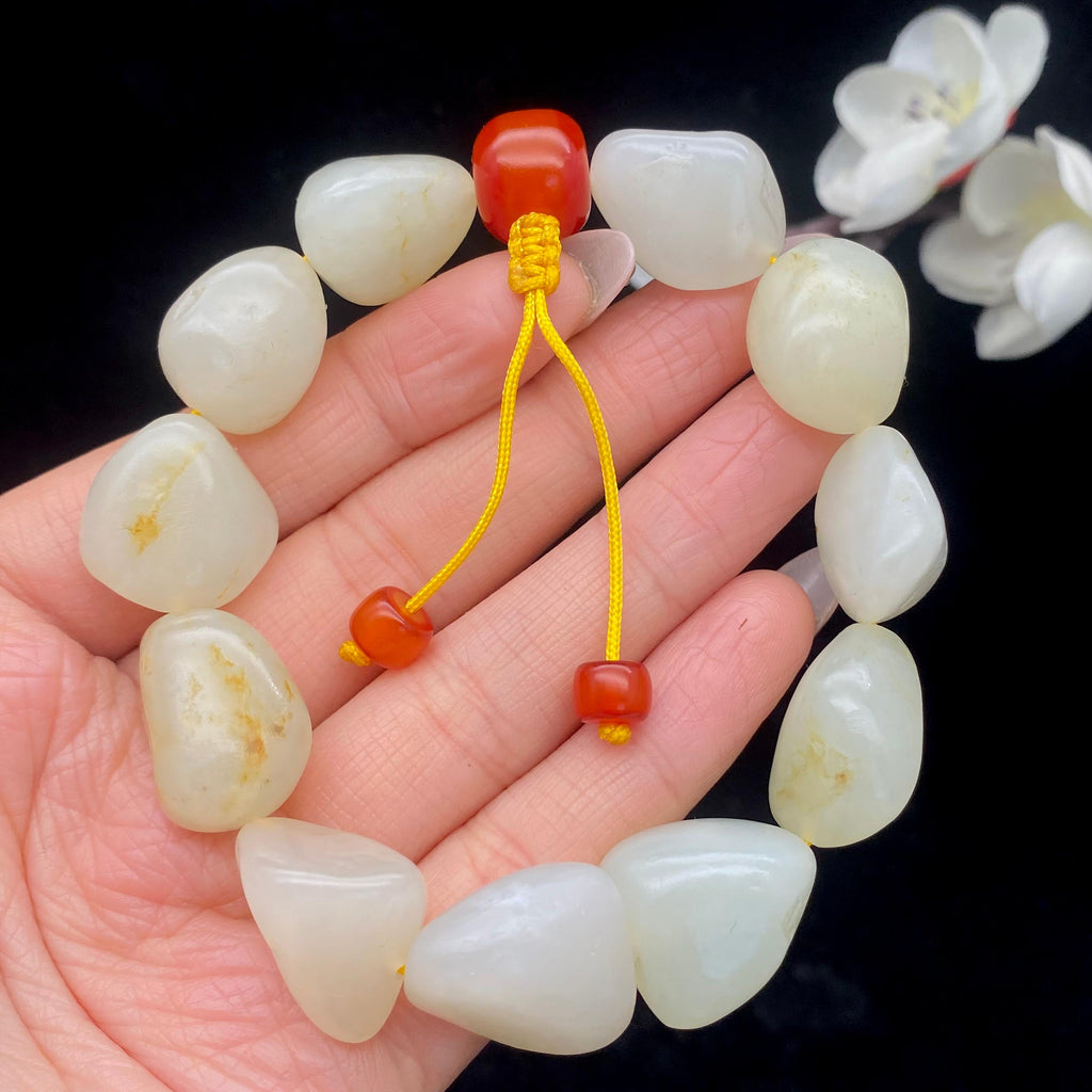 和田玉洒金皮【精品手串】（56.5g）