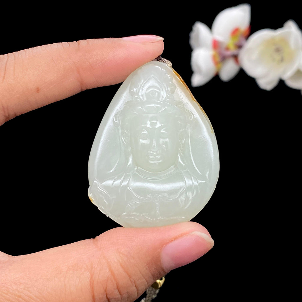 和田玉白玉籽料【观音头】挂件（35g）