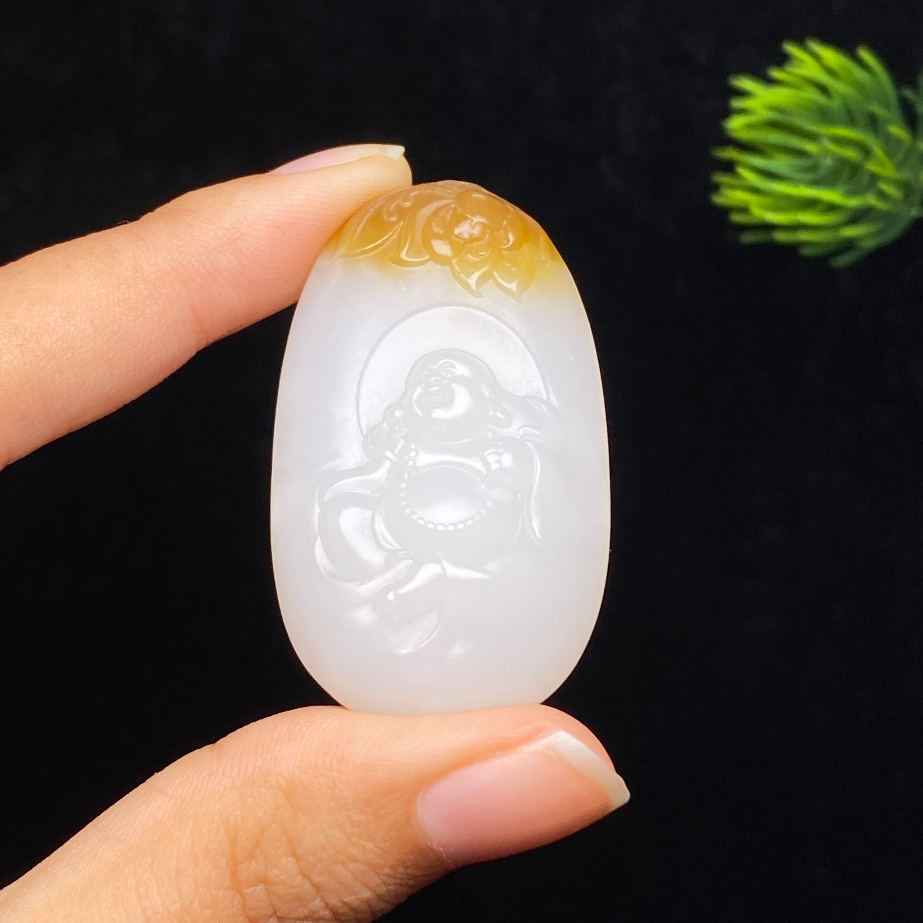 和田玉糖白佛公（27.1g）