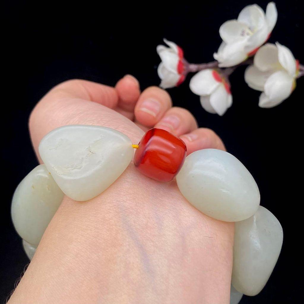 和田玉白玉【精品手串】（71.7g）