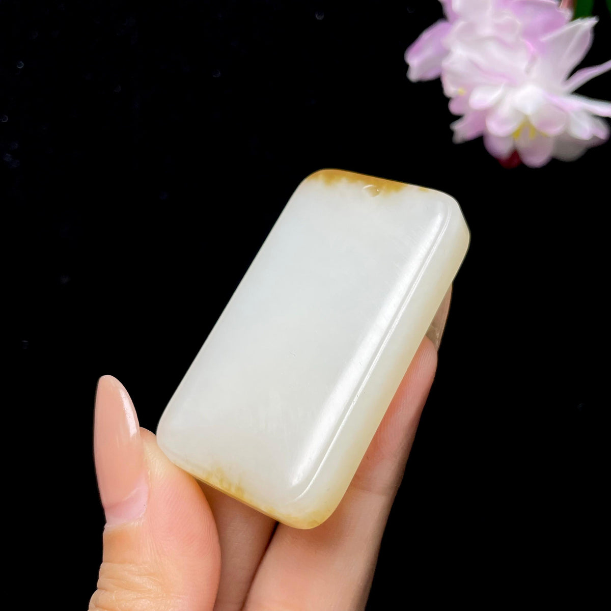 和田玉糖白无事牌（37.4g）