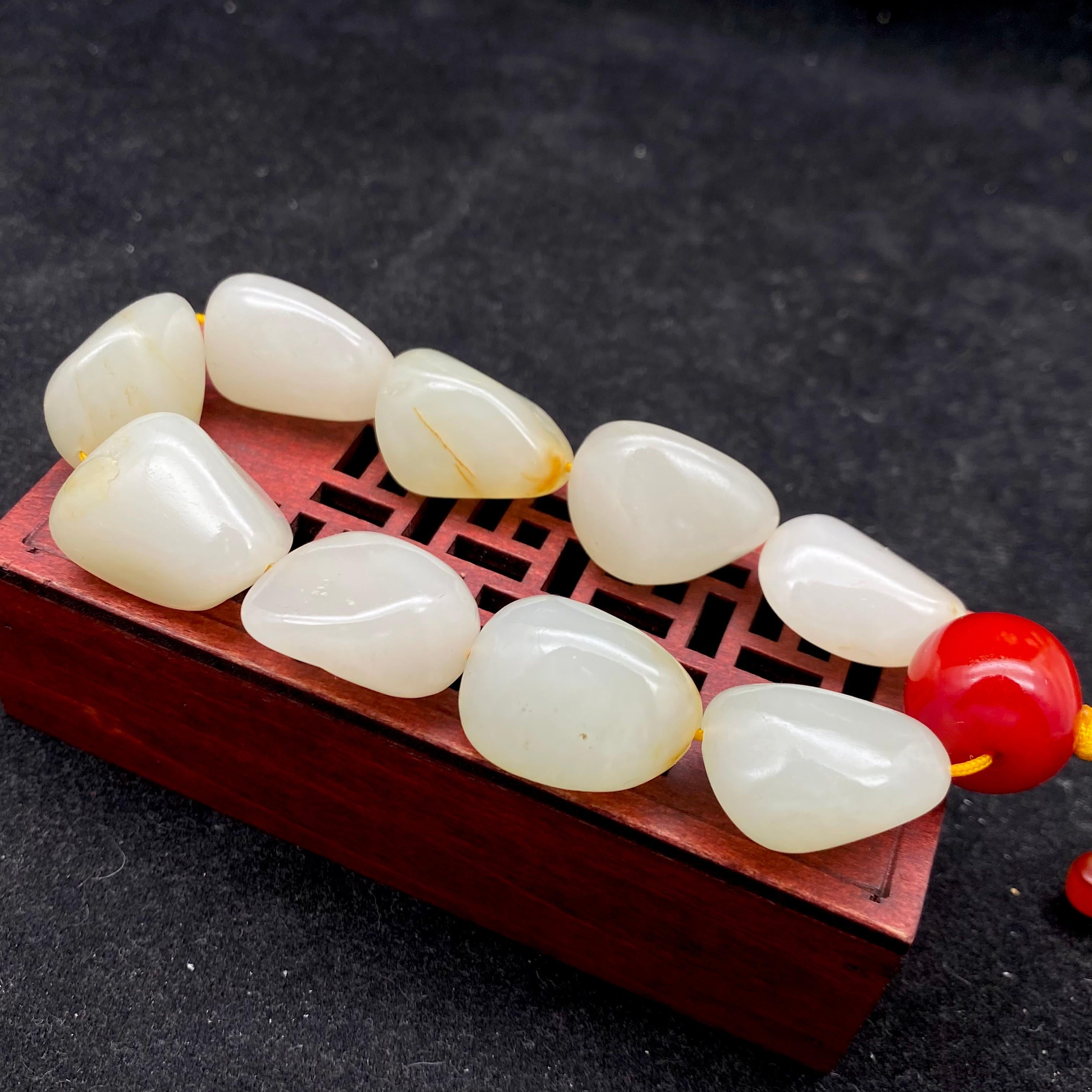 和田玉白玉【精品手串】（76.7g）