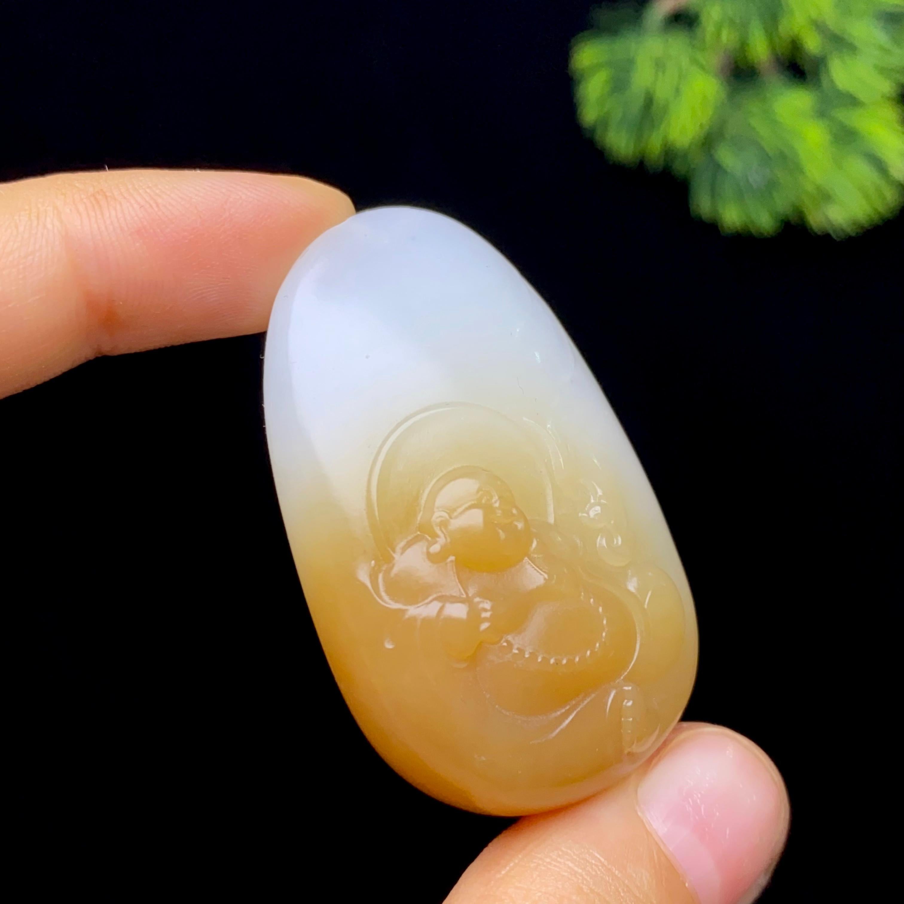 和田玉糖白佛公（30.7g）