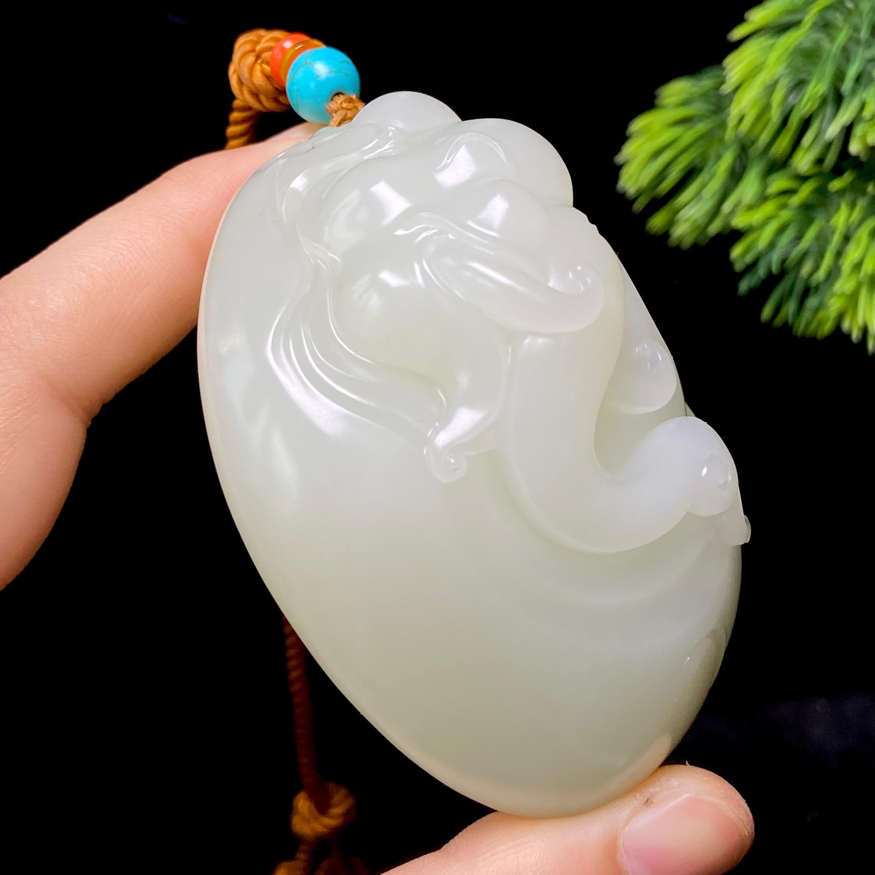 和田玉籽料太平有象把件（213.7g）