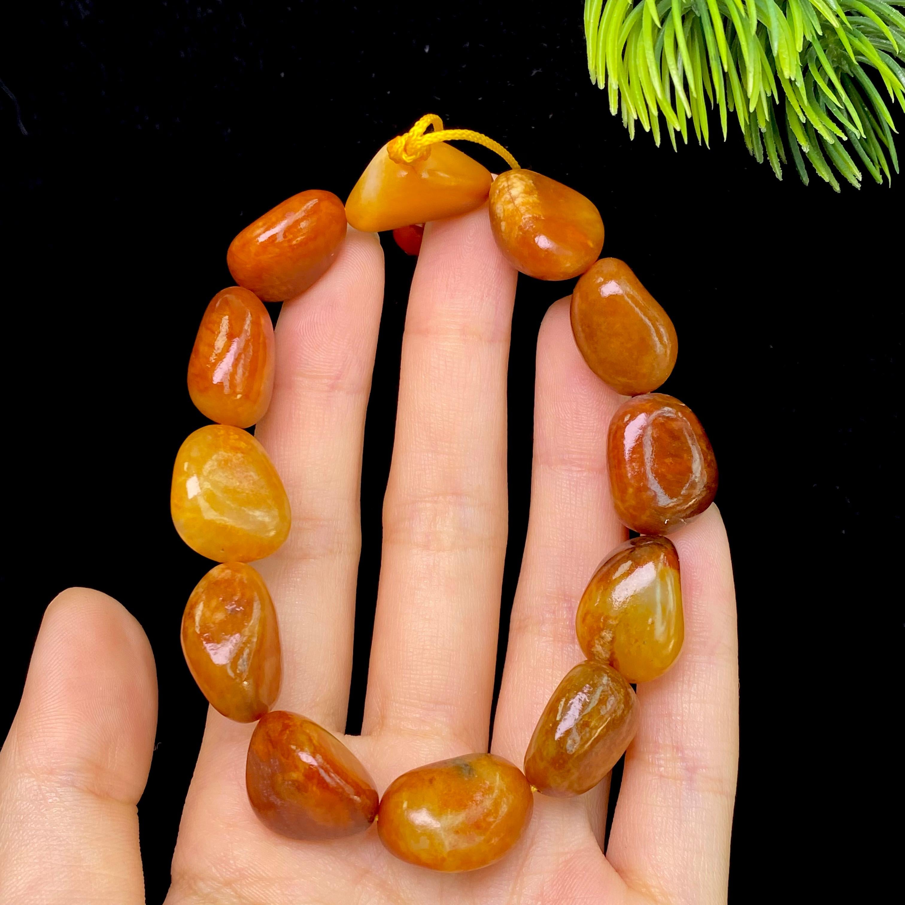 和田玉黄沁皮籽料手串（46.5g）