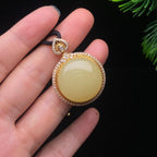 18K金和田黄口吊坠（13.0g）