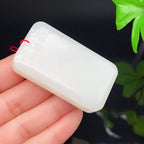 和田玉羊脂白玉平安无事牌玉牌（61.24g）