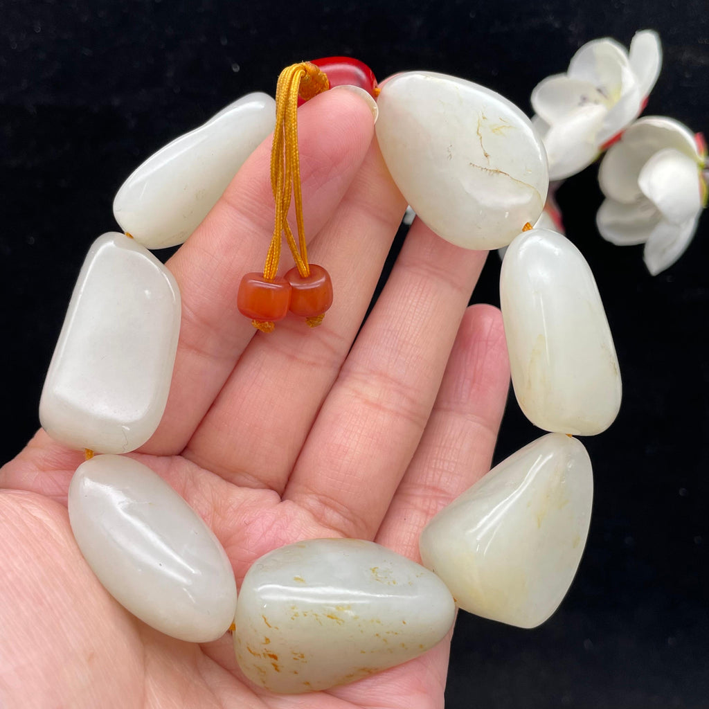 和田玉白玉籽料【精品手串】（94.8g）