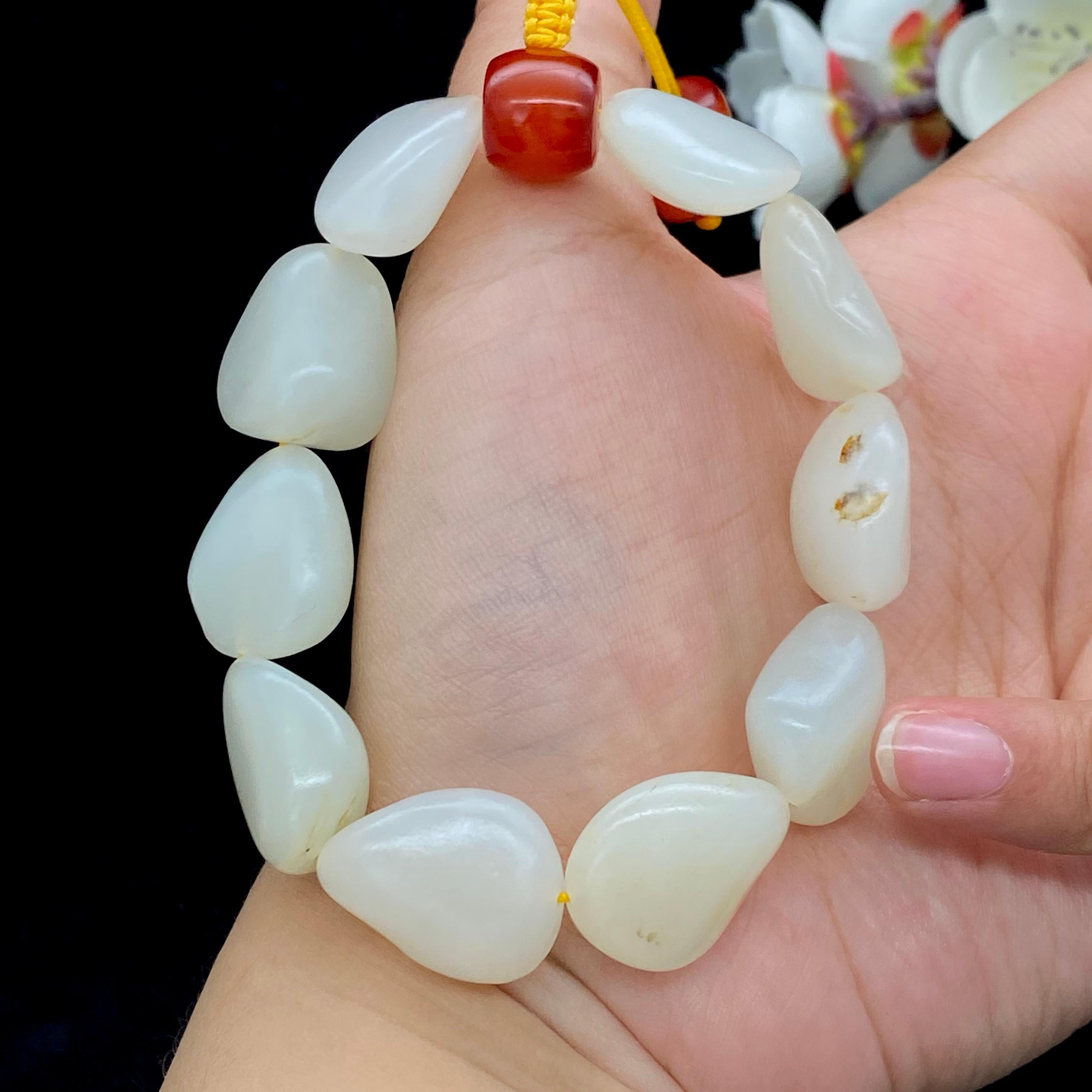 和田玉白玉籽料【精品手串】（60.3g）