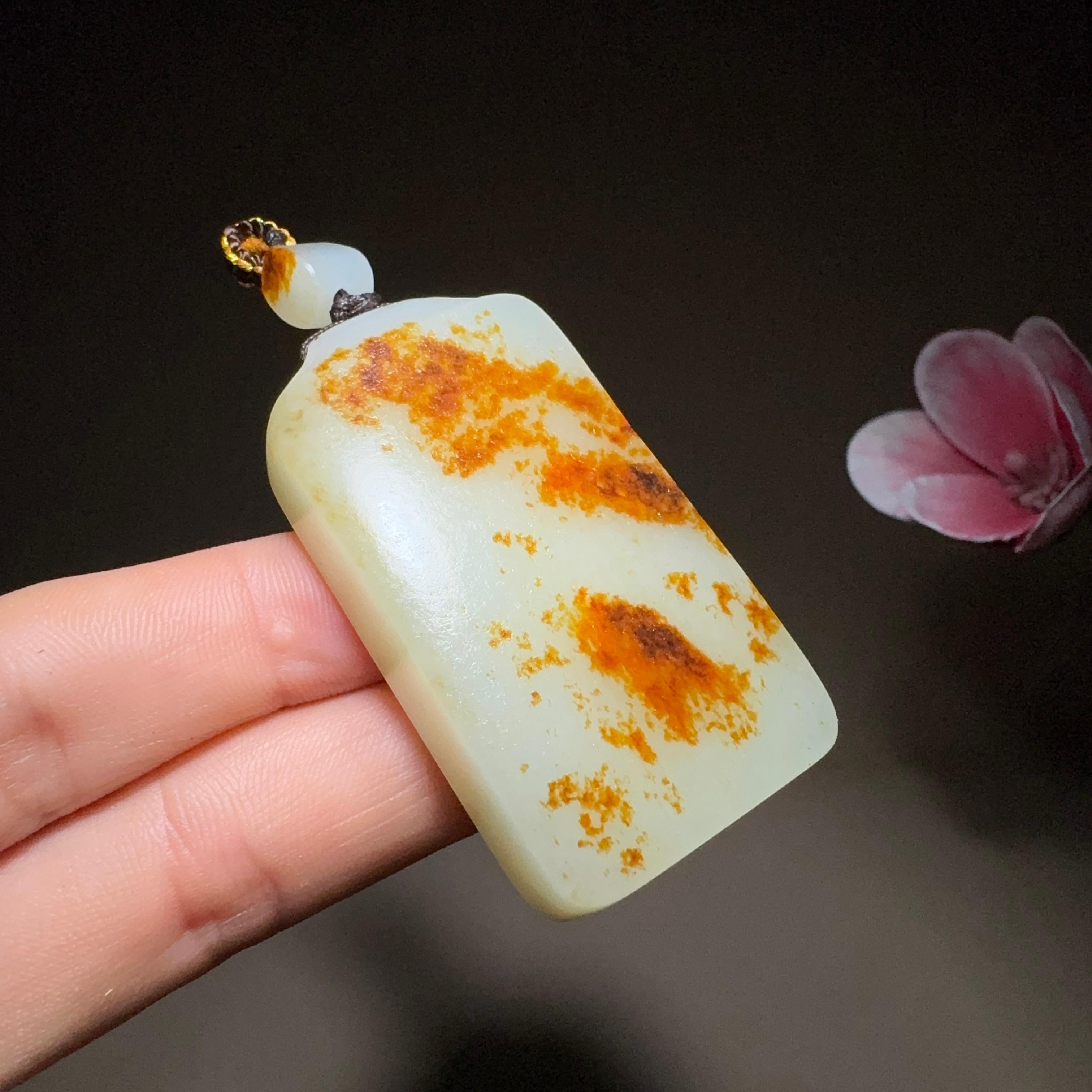 和田玉籽料平安无事牌（51.3g）