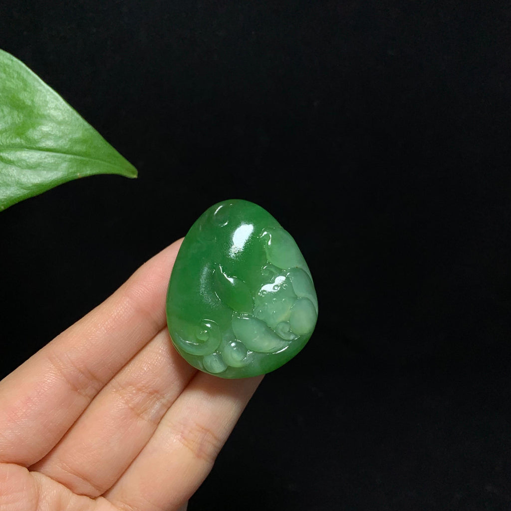 收藏级碧玉粉绿佛公挂件（29.5g）