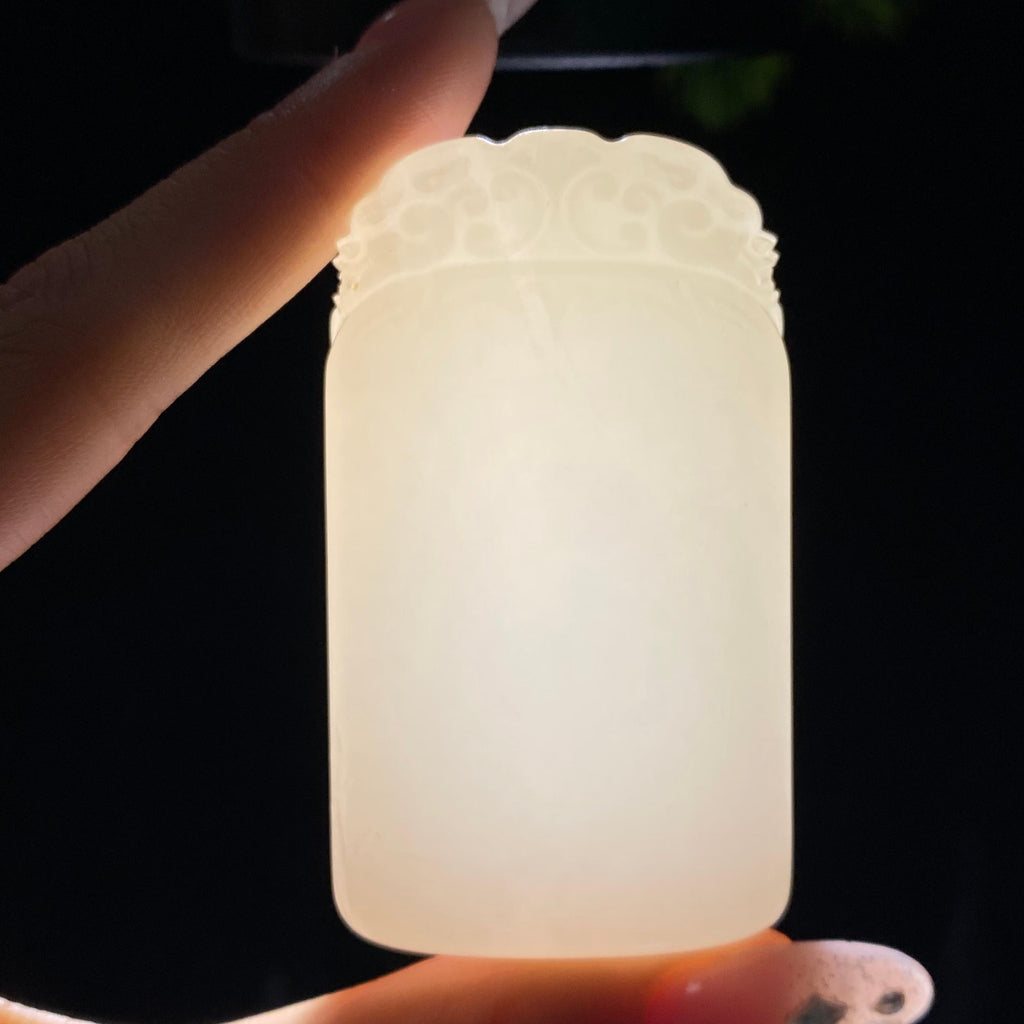 和田玉白玉无事牌（75.1g）