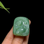 和田碧玉粉青猫眼弥勒佛（26.3g）