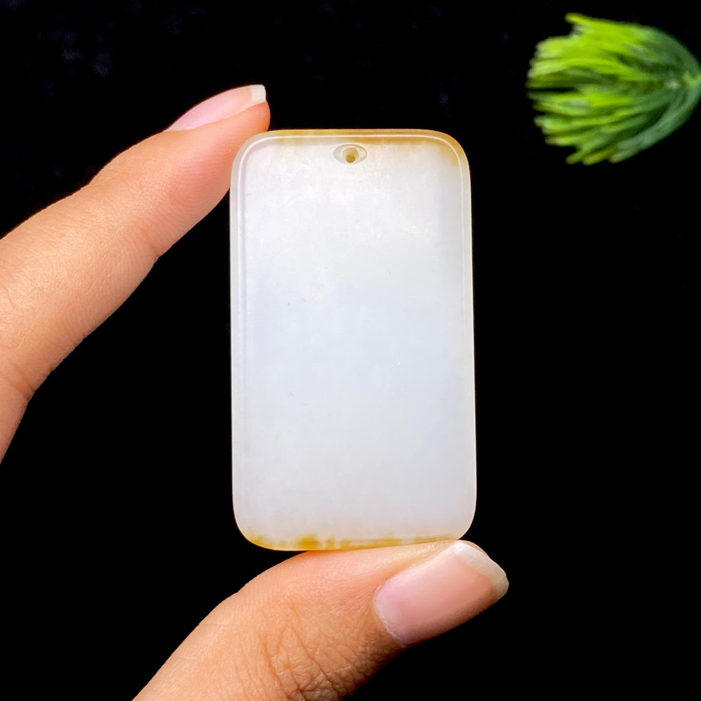 和田玉糖白无事牌（35.9g）