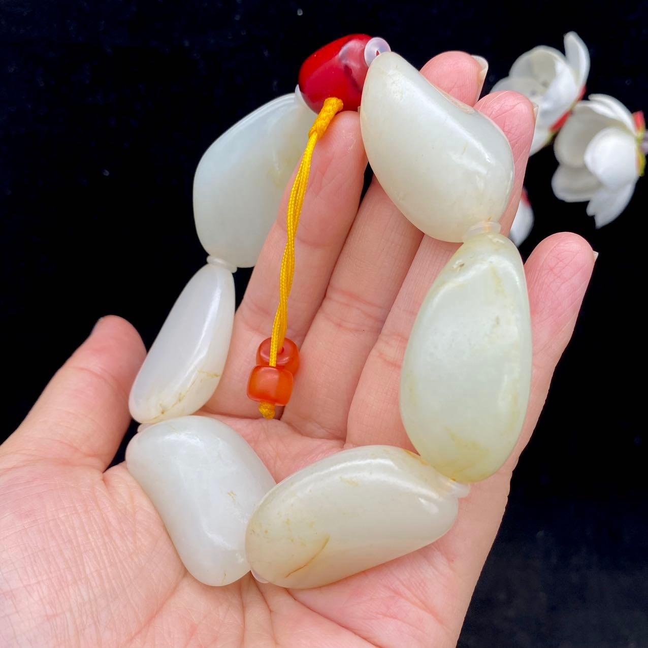 和田玉白玉籽料【精品手串】（98g）