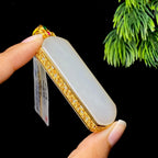 和田玉18k金白玉无事牌（40.8g）