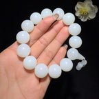 和田玉羊脂白玉圆珠手串（88.0g）