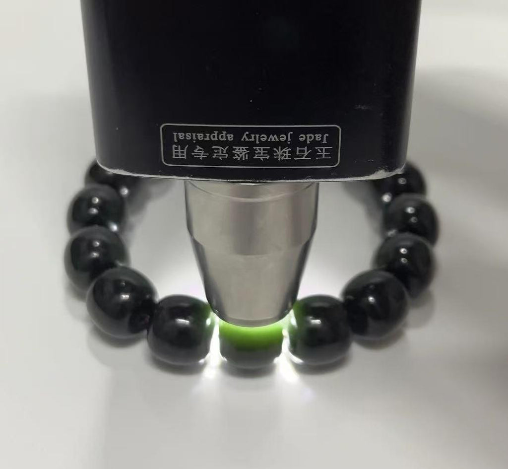新疆和田玉黑青老型珠手串（54.2克）