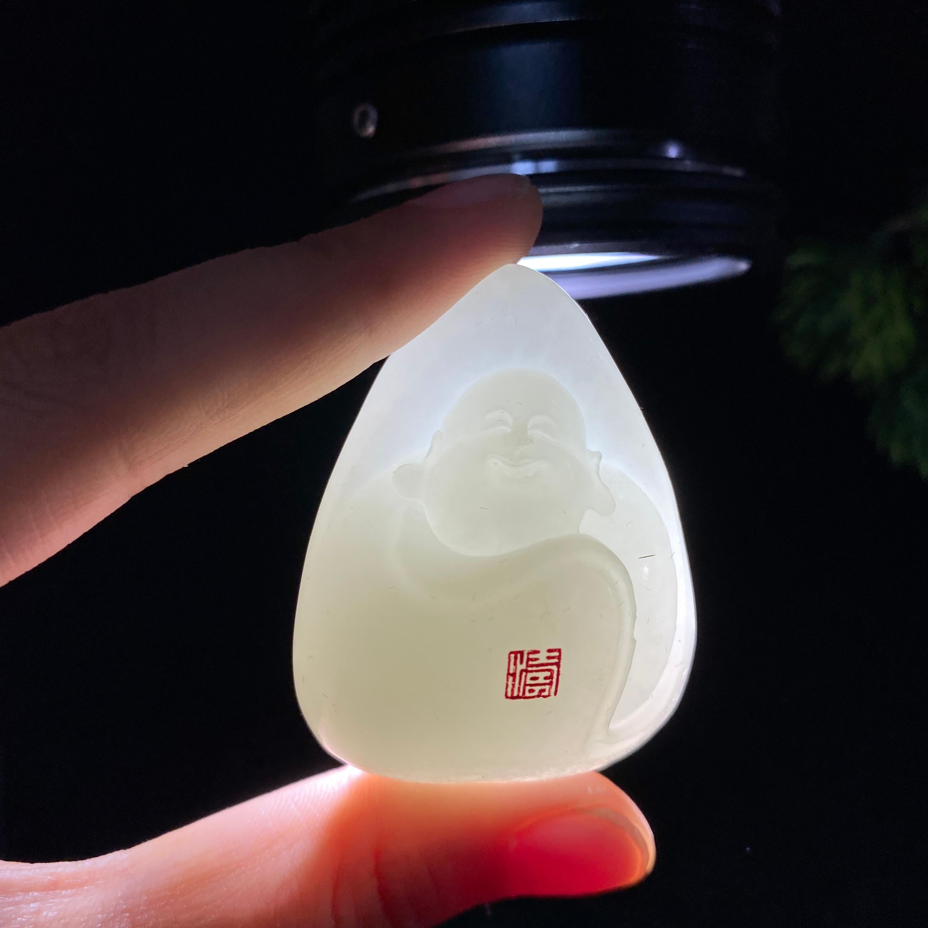 【超值推荐】和田玉羊脂白玉佛公（56.2g）