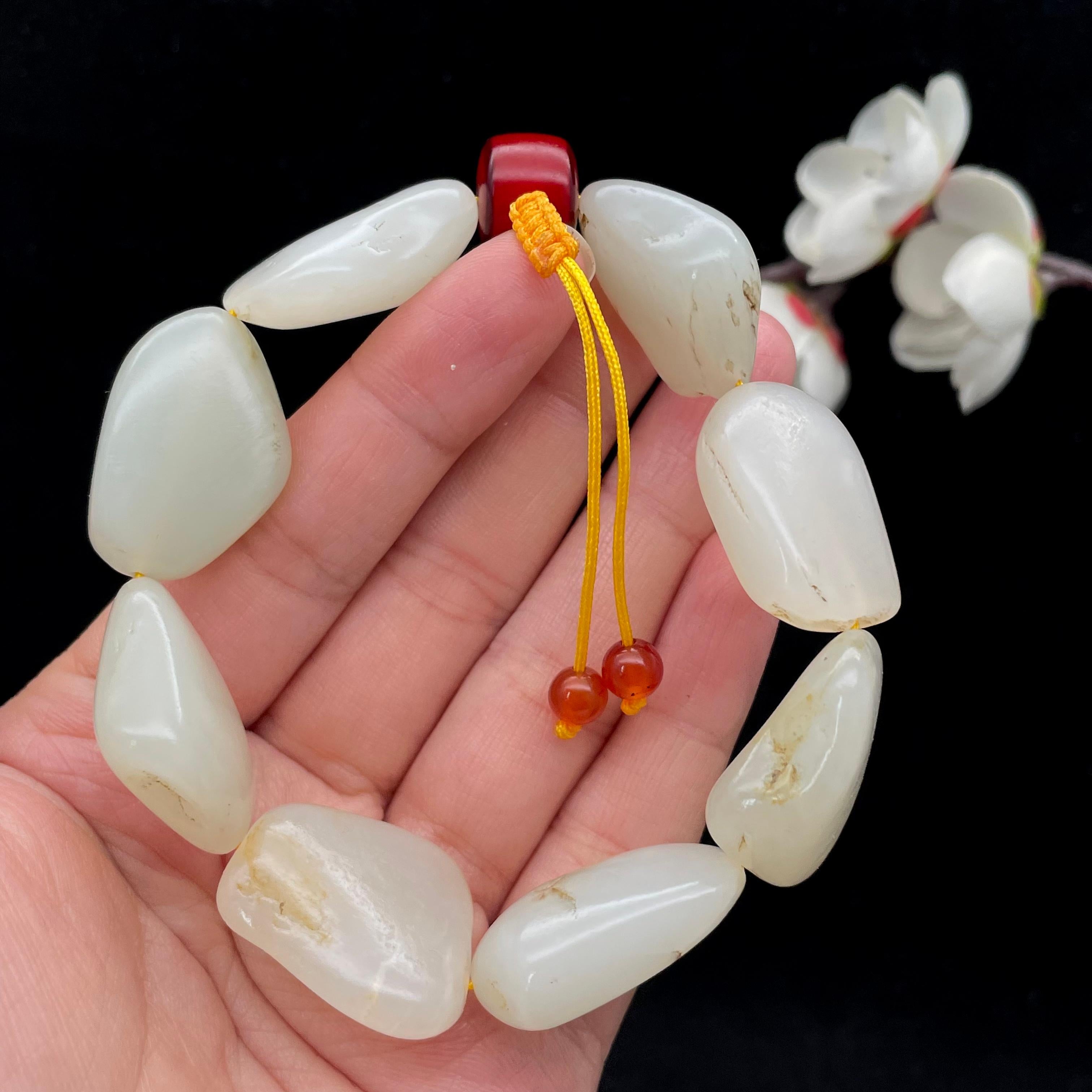和田玉白玉籽料【精品手串】（65.5g）