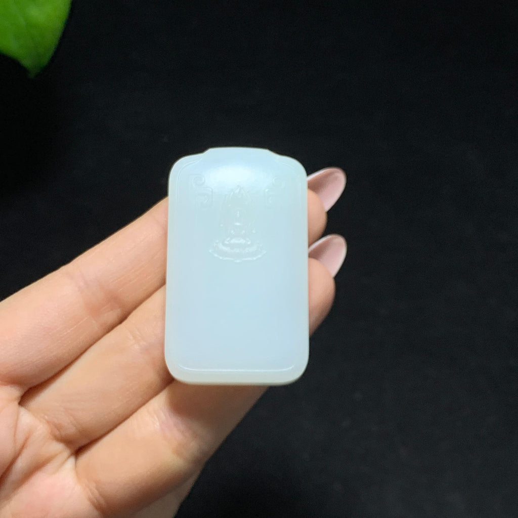 毕业级和田羊脂白玉无相佛挂件（43.0g）