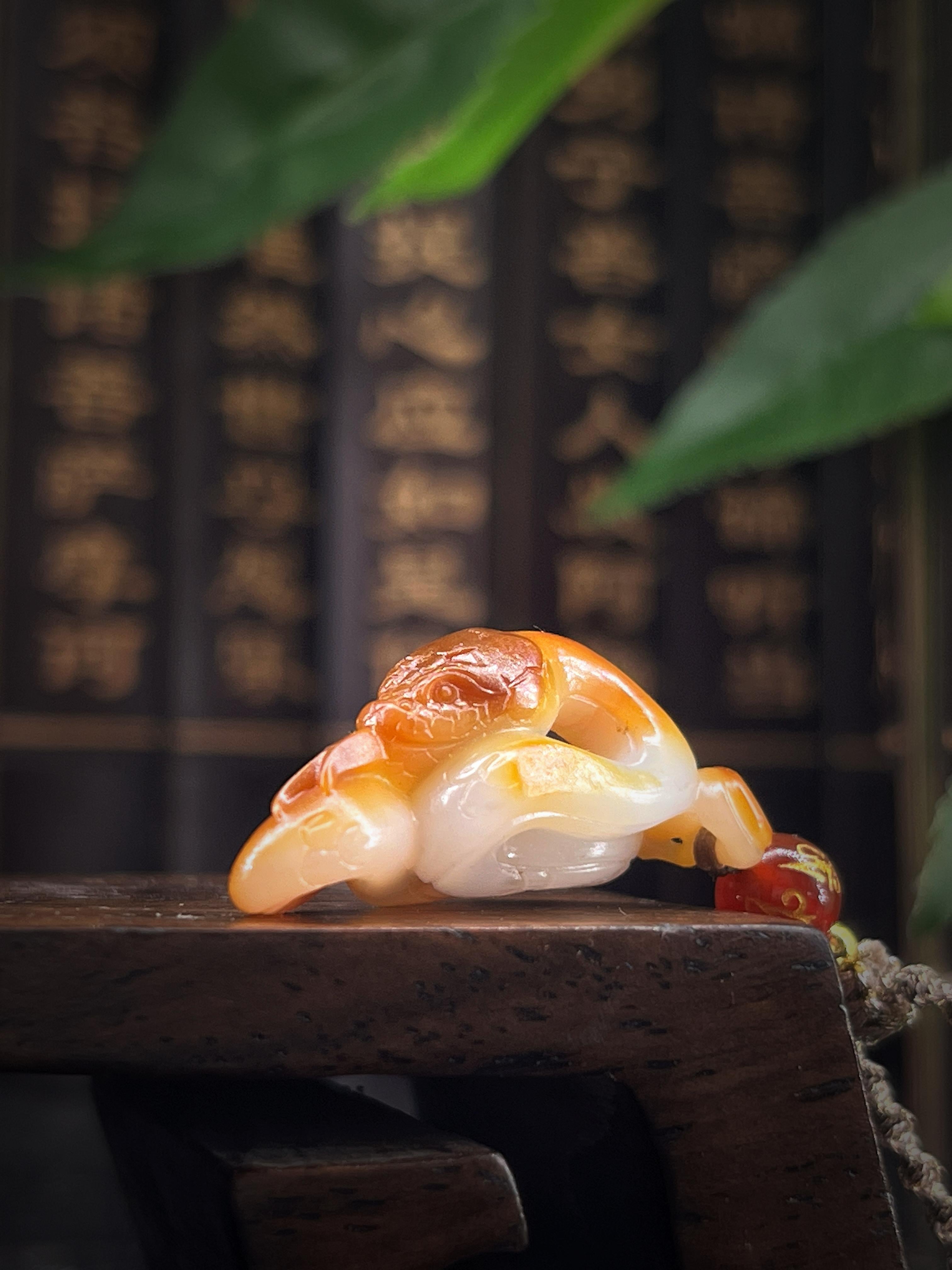 和田玉籽料蛇挂件（7.7g）