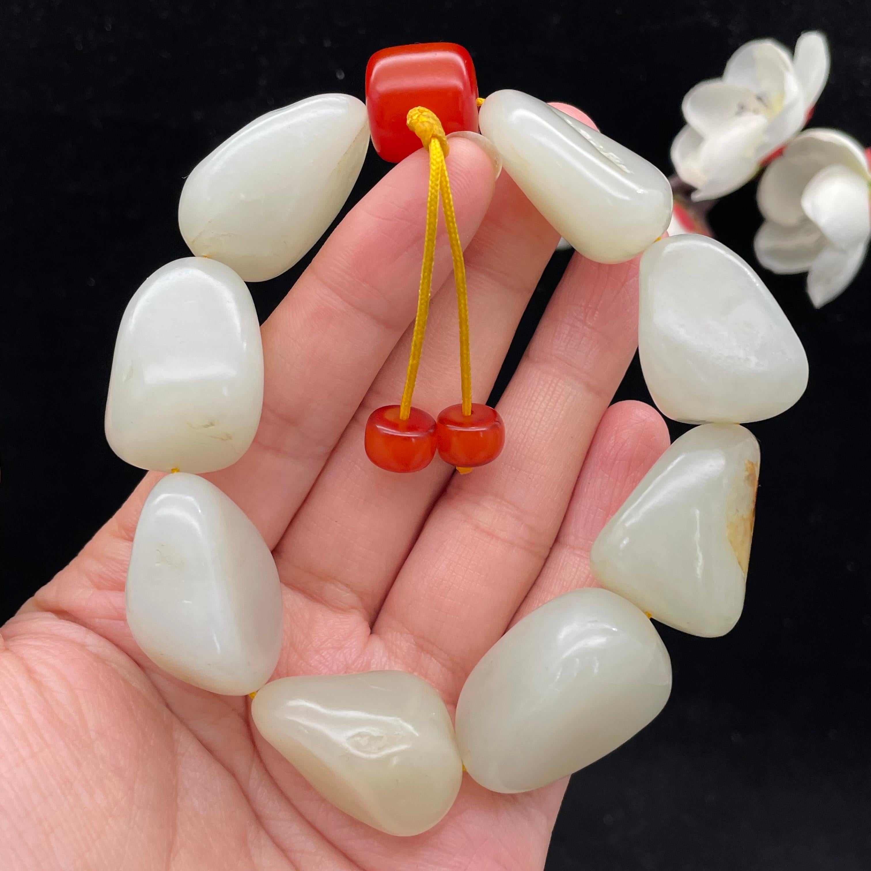 和田玉白玉籽料【精品手串】（102.3g）