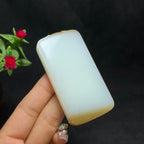 传承级和田糖白玉无事牌（62.8g）