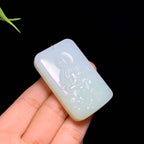 和田山料白玉带翠观音挂件（45.5g）