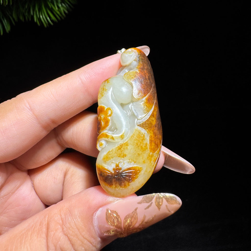 和田玉籽料红皮灵猴（27.5g）