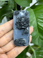 和田籽料青花钟馗纳福（61.3g）