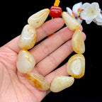 和田玉洒红皮籽料【精品手串】（88.1g）