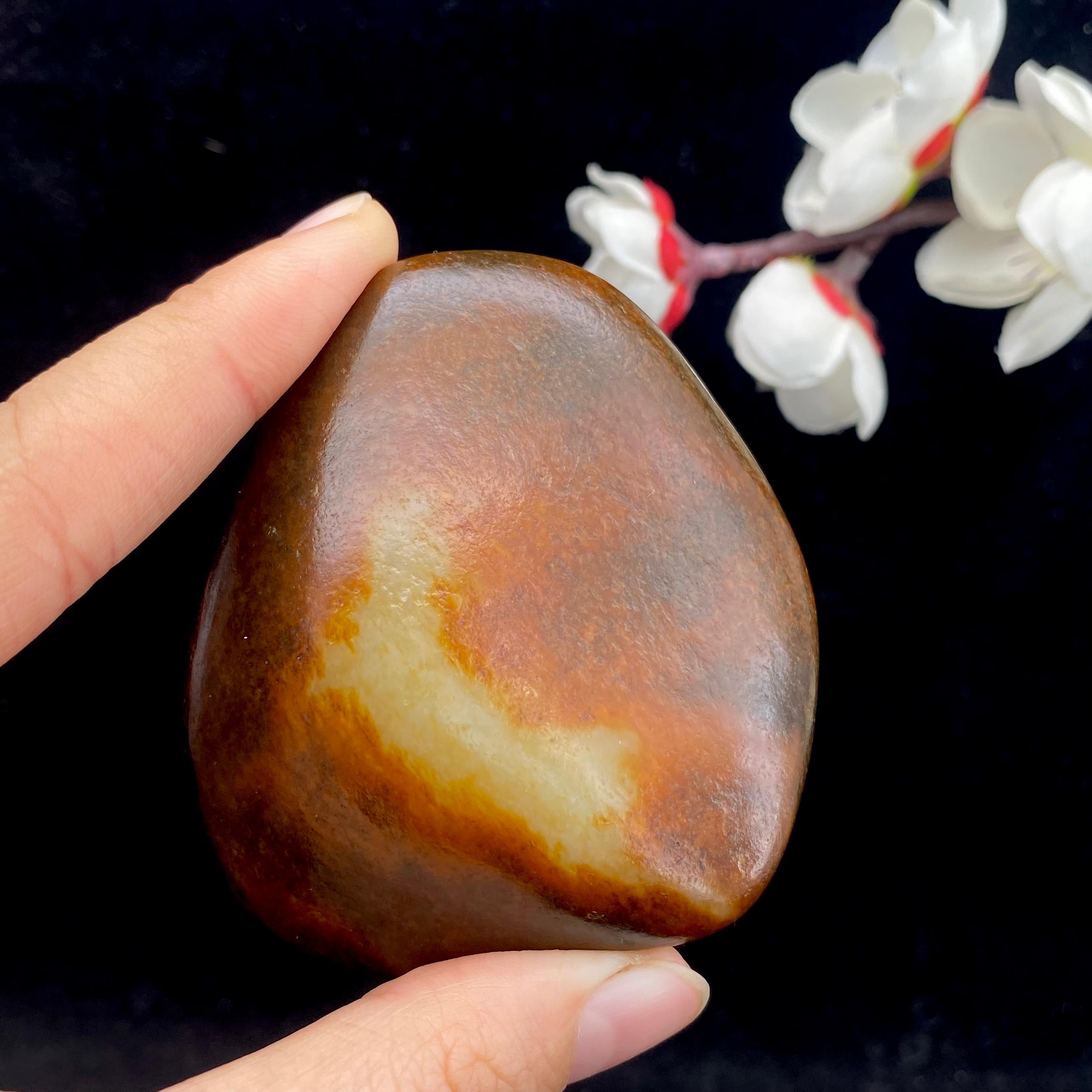 和田玉红沁皮籽料原石（127.1g）