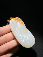 和田玉籽料弥勒佛和财神挂件（63.2g）