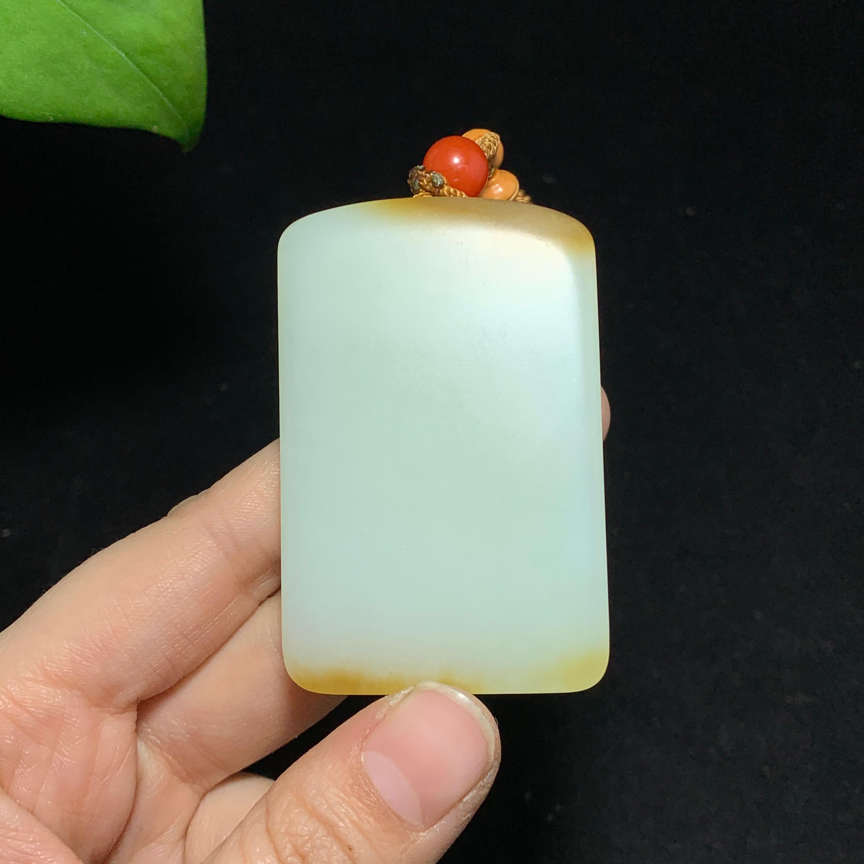 收藏级新疆且末金山矿糖玉花开富贵挂件（80.0g）