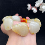 和田玉洒金皮籽料【精品手串】（118.5g）