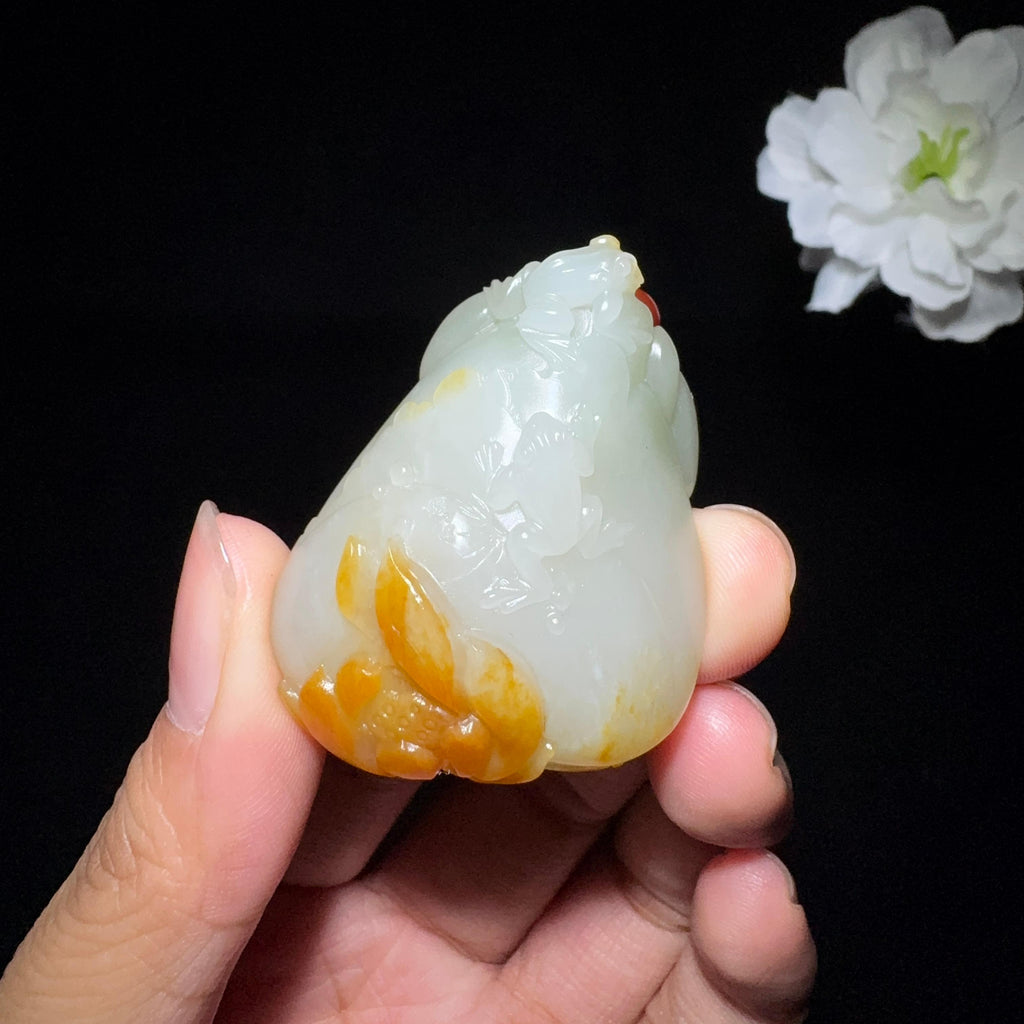 秒杀和田玉籽料呱呱来财（33.9g）