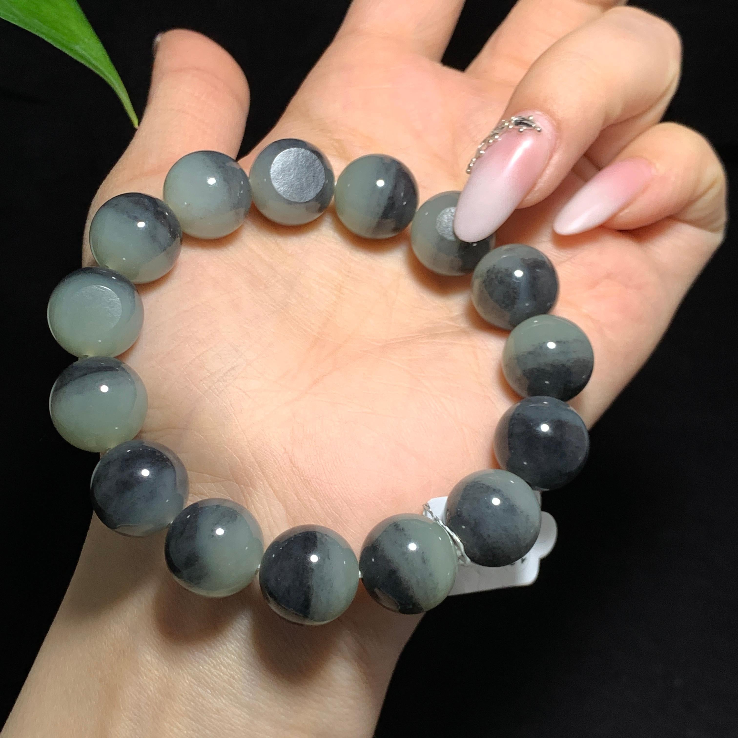 和田籽料青花聚宝盆手串（64.5g）