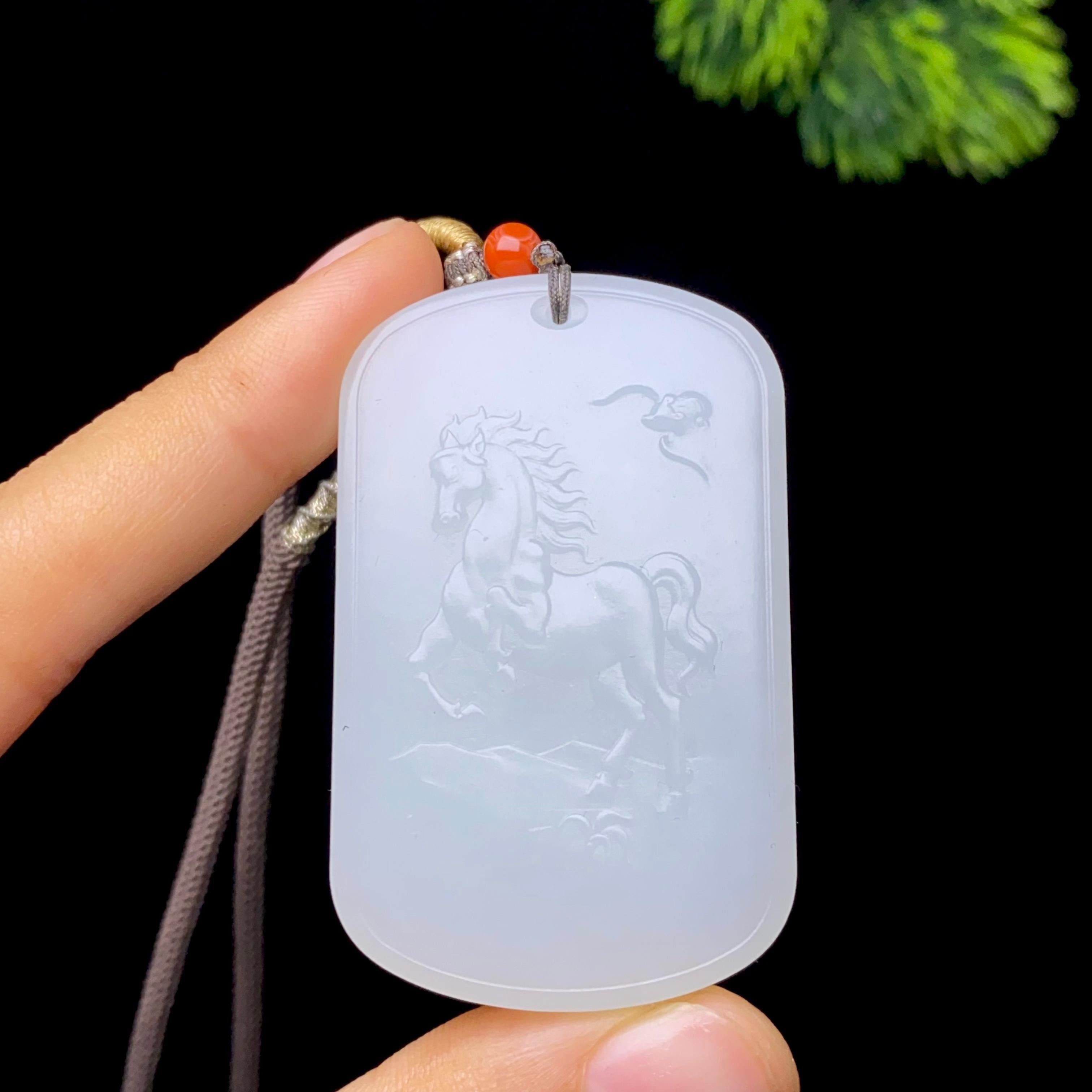 和田玉羊脂白玉马到成功（34.1g）
