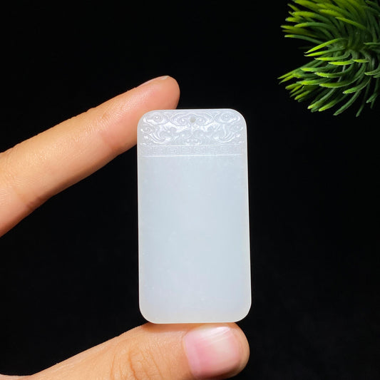 和田玉羊脂白玉无事牌（29.4g）