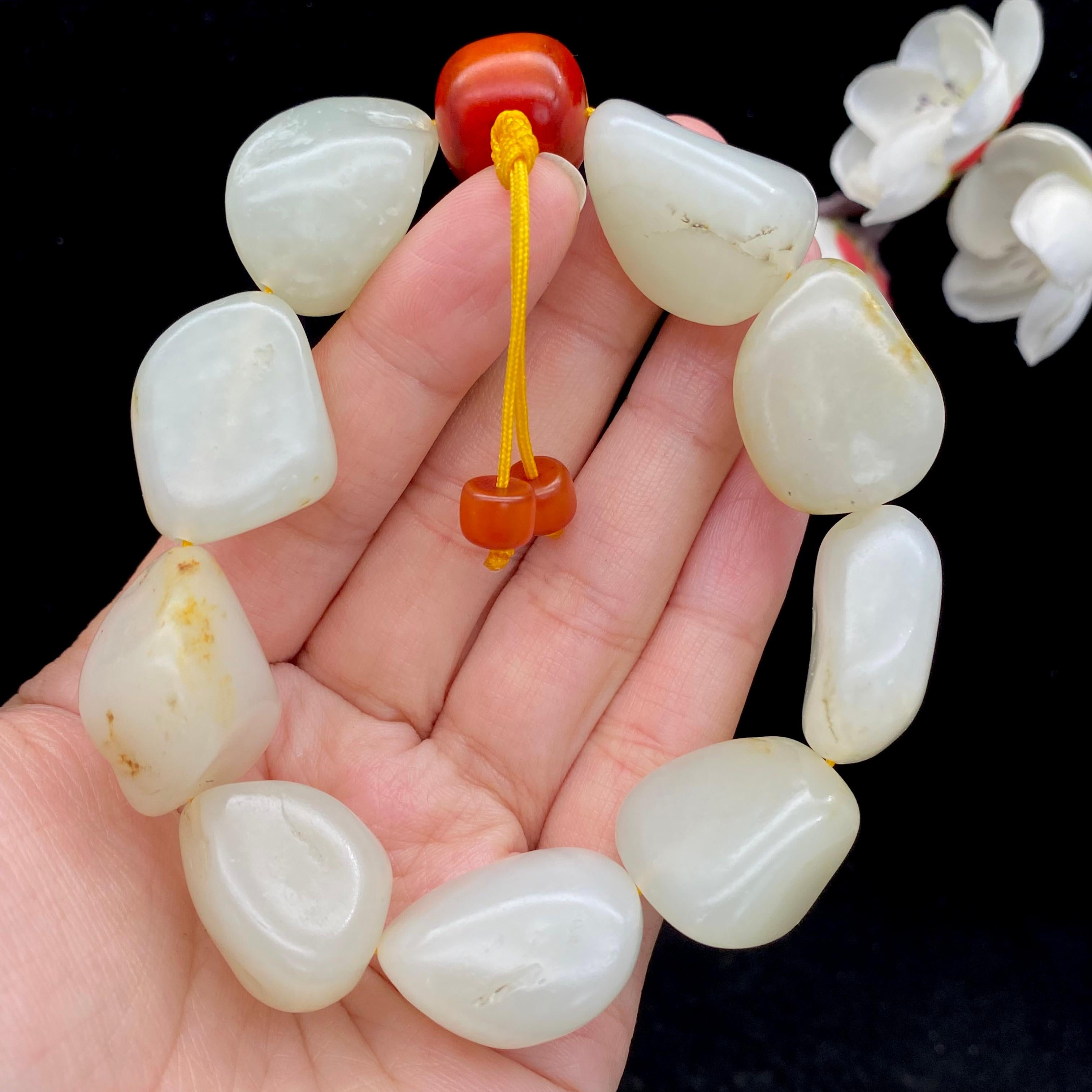 和田玉黄皮籽料【精品手串】（97.8g）